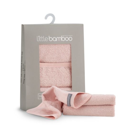 Little Bamboo Towelling Washer 3pk - Dusty Rose - Little Bamboo
