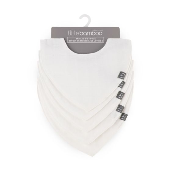Little Bamboo Muslin Bib 5pk - Natural - Little Bamboo