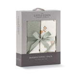 Little Linen Hooded Towel 2pk - Farmyard Lamb