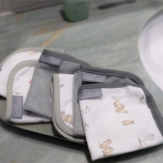 Little Linen Towelling Washer 6pk - Farmyard Lamb - Little Linen