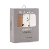 Little Bamboo Muslin Wraps 3pk - Iced Coffee - Little Bamboo