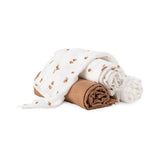 Little Bamboo Muslin Wraps 3pk - Iced Coffee - Little Bamboo