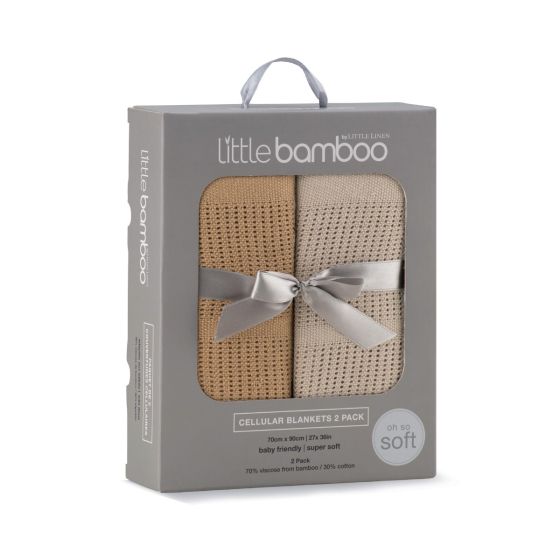 Little Bamboo Cellular Blanket 2pk - Iced Coffee - Little Bamboo
