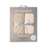 Little Bamboo Hooded Towel 2pk - Iced Coffee - Little Bamboo