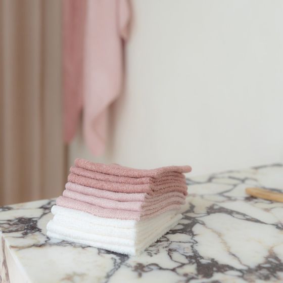 Little Bamboo Towelling Washer 10pk - Dusty Rose - Little Bamboo