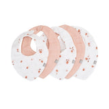 Little Bamboo Muslin Bib 5pk - Dusty Rose - Little Bamboo