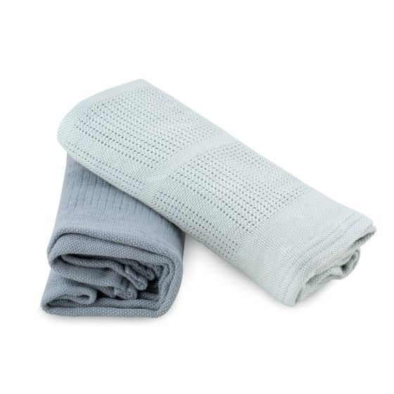 Little Bamboo Cellular Blanket 2pk - Retro Blue - Little Bamboo