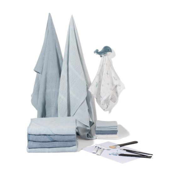 Little Bamboo Cellular Blanket 2pk - Retro Blue - Little Bamboo