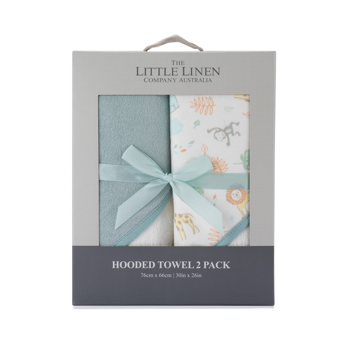 Little Linen Hooded Towel 2pk - Savanna Giraffe