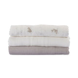 Little Bamboo Muslin Wraps 3pk - Stone Grey - Little Bamboo