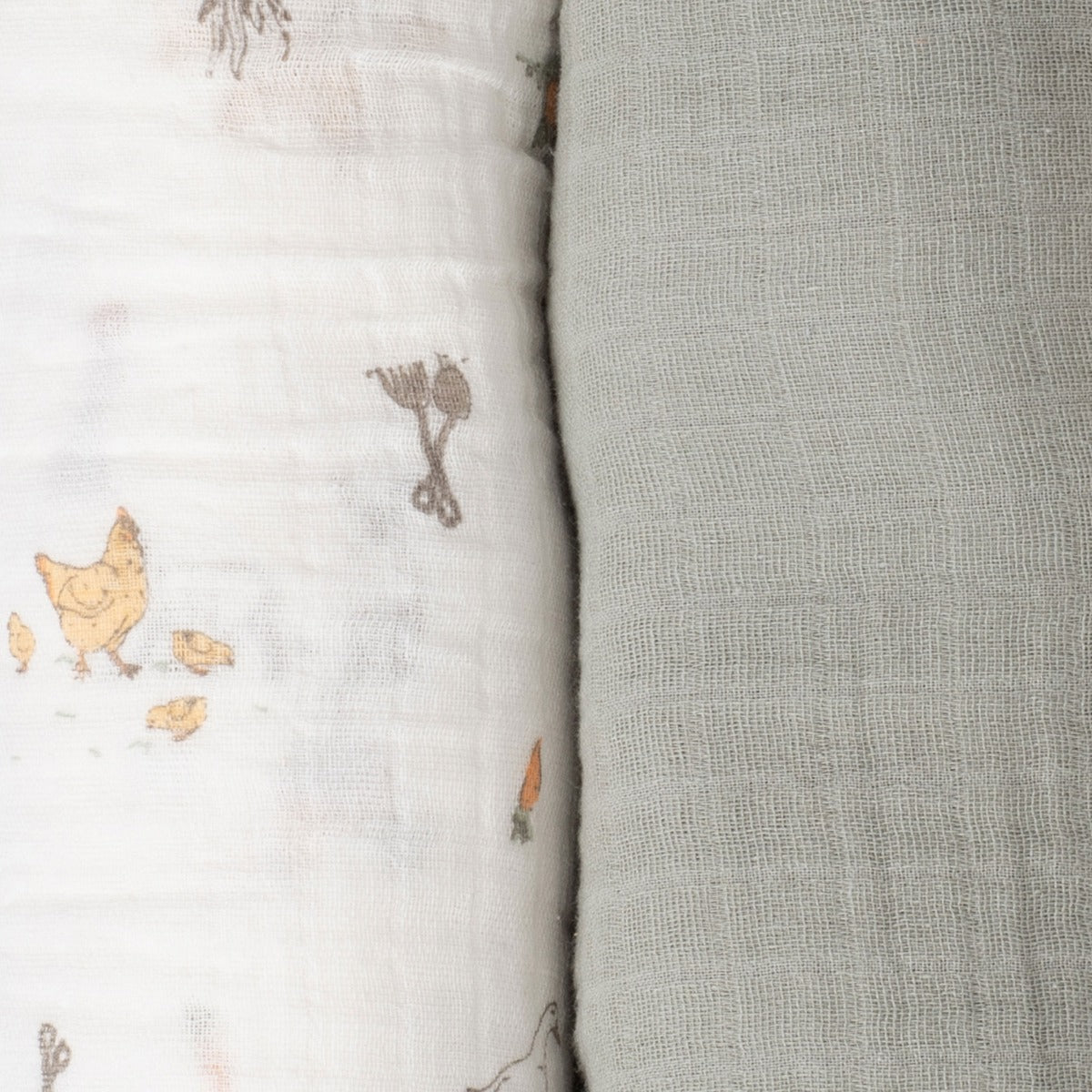 Little Linen Muslin Wraps 3Pk - Farmyard Lamb