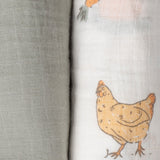 Little Linen Muslin Wraps 3Pk - Farmyard Lamb
