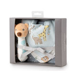 Rattle & Bib Set - Safari Bear - Little Linen