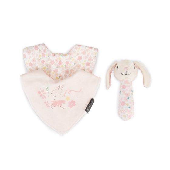 Rattle & Bib Set - Ballerina Bunny - Little Linen