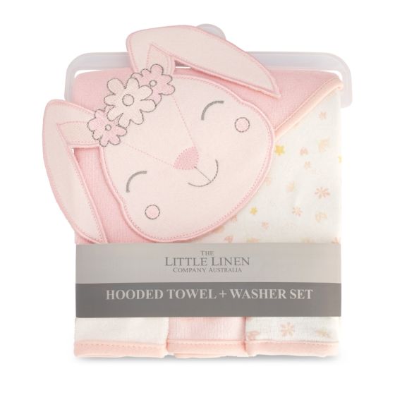 The Little Linen Company Hooded Towel & Washers - Ballerina Bunny - Little Linen