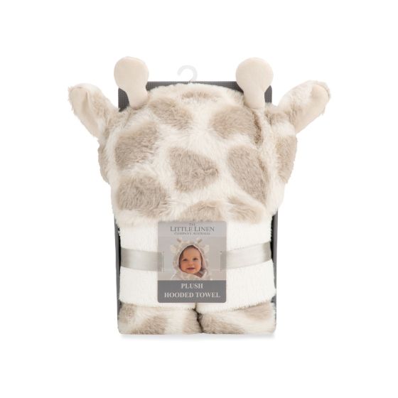 Little Linen Plush Hooded Towel - Savanna Giraffe - Little Linen