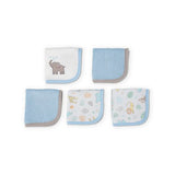 Little Linen Towelling Washer 5pk - Safari Bear - Little Linen