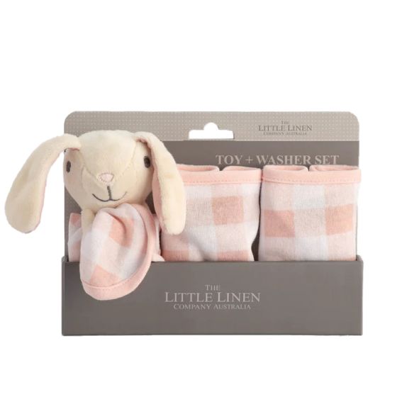 The Little Linen Company Washer & Toy Set - Ballerina Bunny - Little Linen