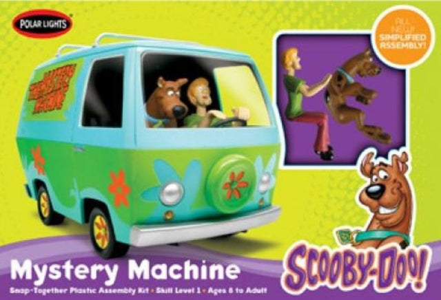 Plastic model kit of the 1/25 Scooby Doo Mystery Machine, perfect for creative hobbyists aged 10 and up.