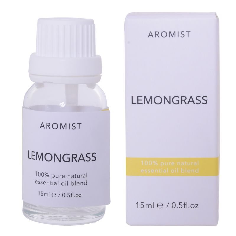 Set of 6 Aromist Lemongrass Essential Oil 15ml bottles, known for uplifting aroma and wellness benefits.