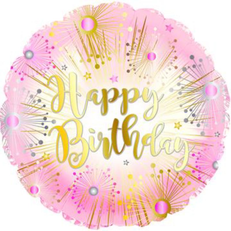 Balloon - 17in Happy Birthday Rose Gold