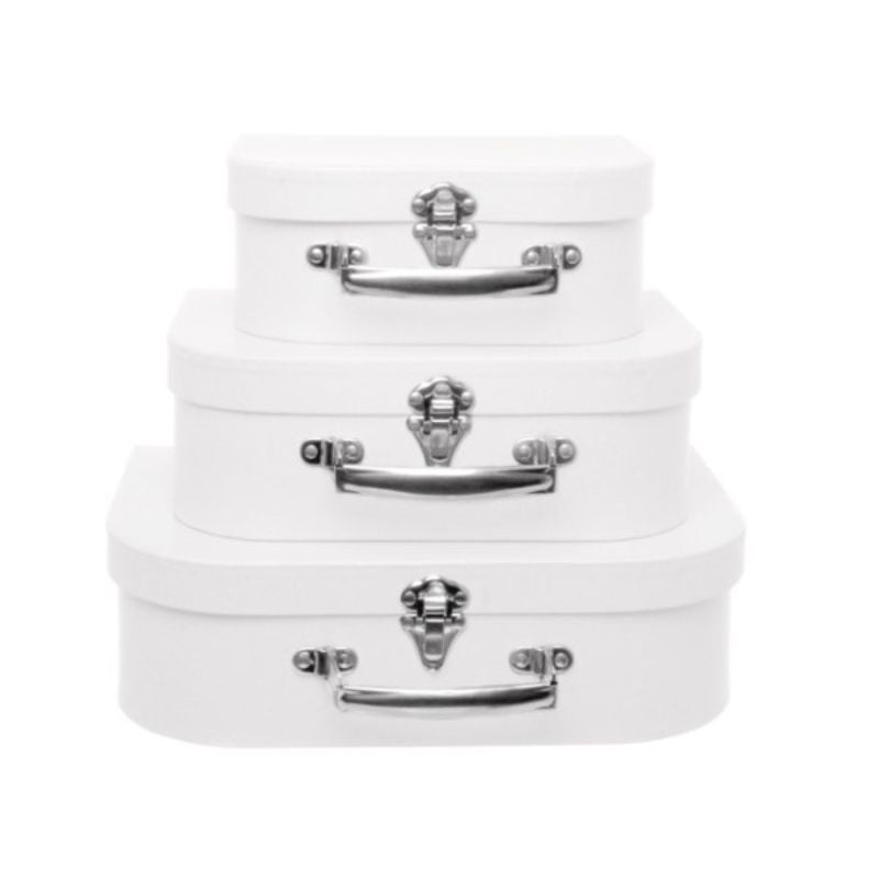 Gift Boxes - Suitcase Gift Box White Set of 3
