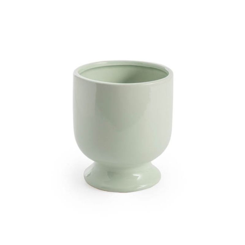 Glossy ceramic planter with river-inspired design, perfect for houseplants and adding elegance to any decor.