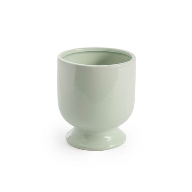 Glossy ceramic planter with river-inspired design, perfect for houseplants and adding elegance to any decor.