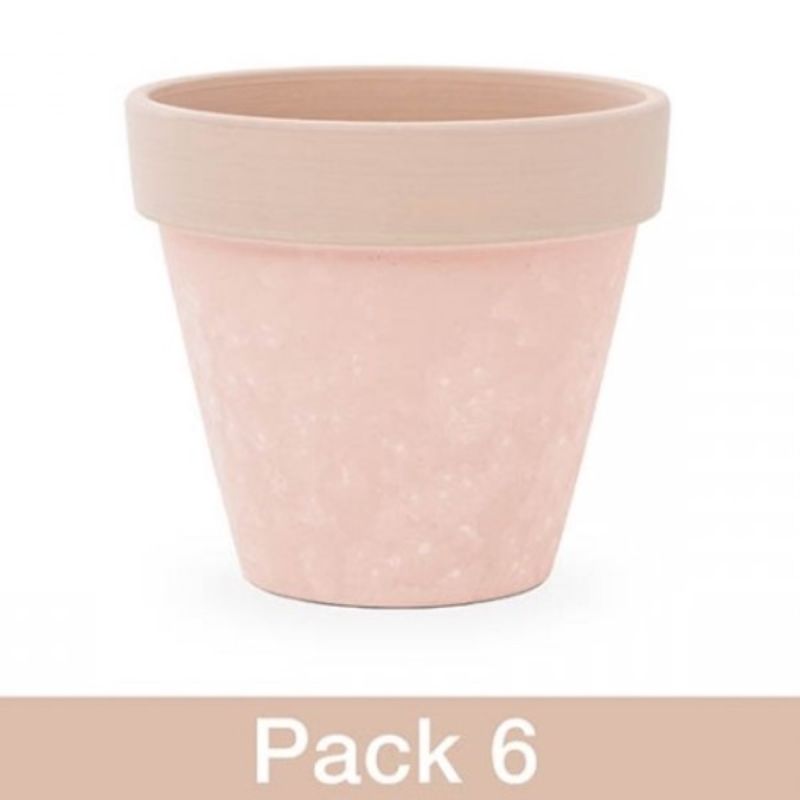 Ceramic -Terracota Taranto Pack of 6 Pot Pink