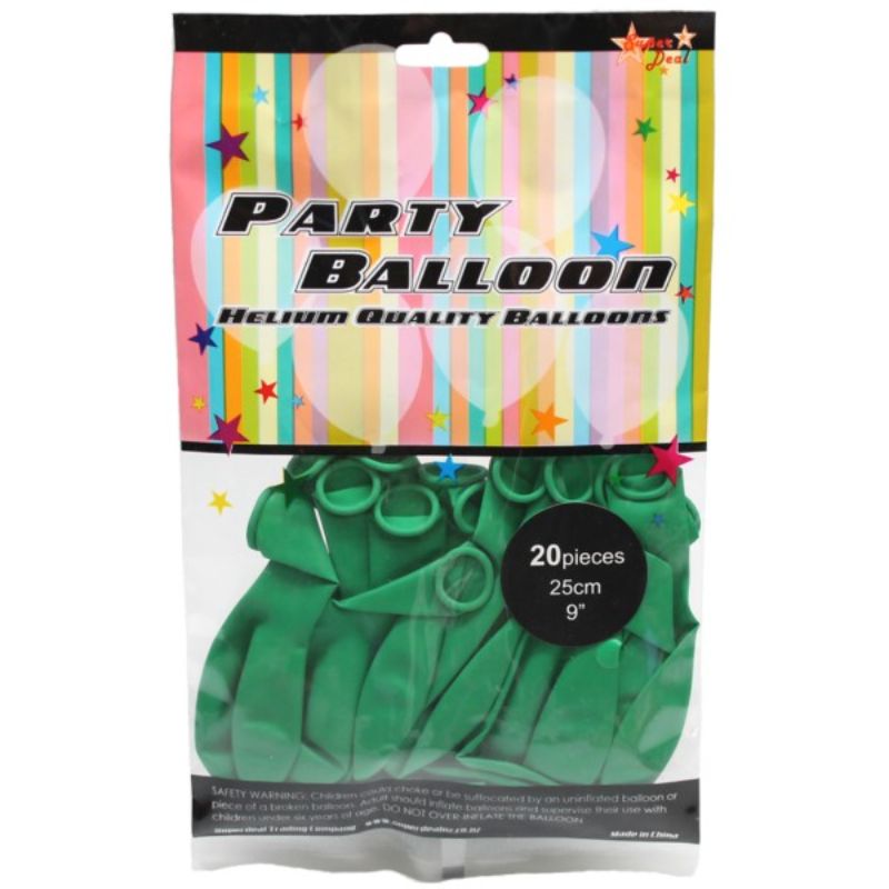 Balloon - Latex - Dark Green Balloons 20pc 25cm