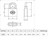 Padlocks - Brass 50mm Long Shank   #265