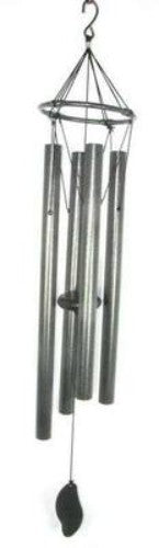Silver Sil Harmonious 4-Tube Wind Chime, 84cm, produces soothing melodies, perfect for outdoor relaxation and ambiance.