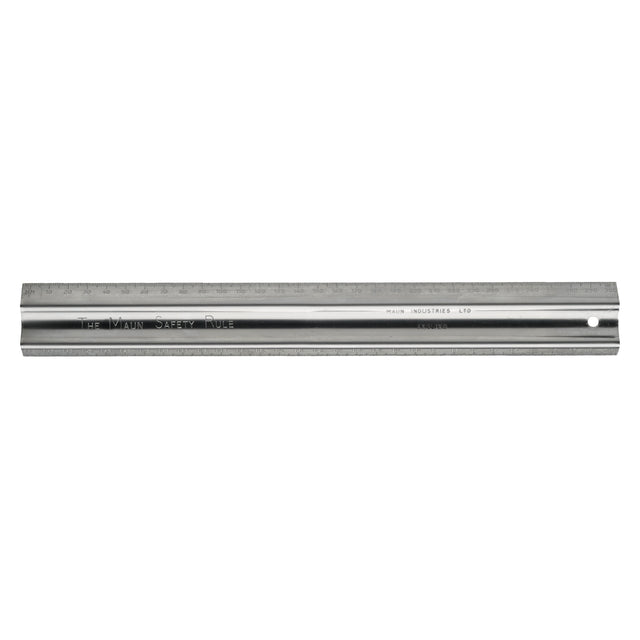 Maun Stainless Steel Safety Rule 30cm for precise measuring, featuring clear graduations, durable design, and safety edges.