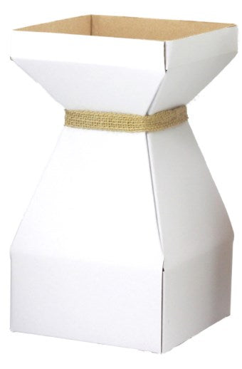 Vaz Medium Transportable Cardboard Vase with Liner in White. Pack of 10.