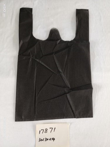 Set of 6 black non-woven shopping bags (30*50*14cm) - durable, eco-friendly, and perfect for versatile use.