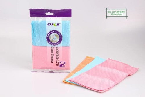 Set of 12 eco-friendly microfiber cleaning cloths, 30x30 cm, for streak-free cleaning of glass and various surfaces.