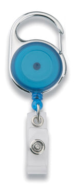 Stylish blue badge holder with a durable clip and 610mm retractable cord for easy ID display and access.