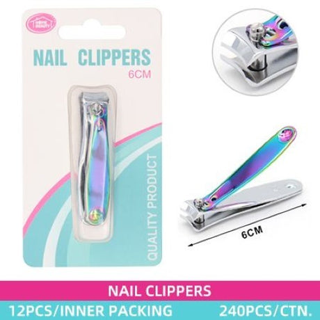 Set of 12 compact nail clippers (6.1cm) with stainless steel blades for precise and easy nail grooming.