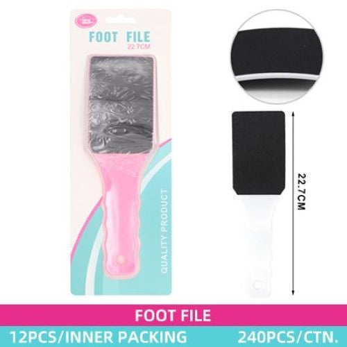 Set of 12 premium 22.7cm foot files for effective callus and dry skin removal, ideal for pedicures and everyday foot care.