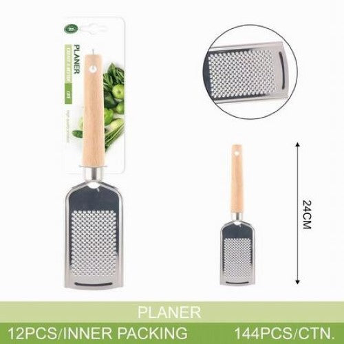 A pack of 12 versatile 24cm graters with durable stainless steel blades and ergonomic handles for effortless grating.