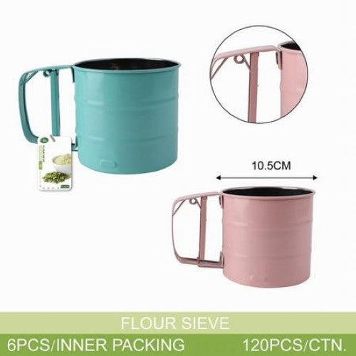 Set of 12 durable 10.5cm flour sieves with fine mesh for sifting flour, sugar, and cocoa for perfect texture in baking.