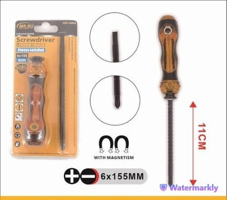 Stretching dual-purpose Phillips screwdriver pack of 12, 6*155mm, ideal for versatile DIY and professional projects.