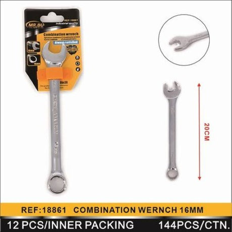 Pack of 12 16MM adjustable wrenches for versatile repairs, featuring durable construction and ergonomic design for comfort.