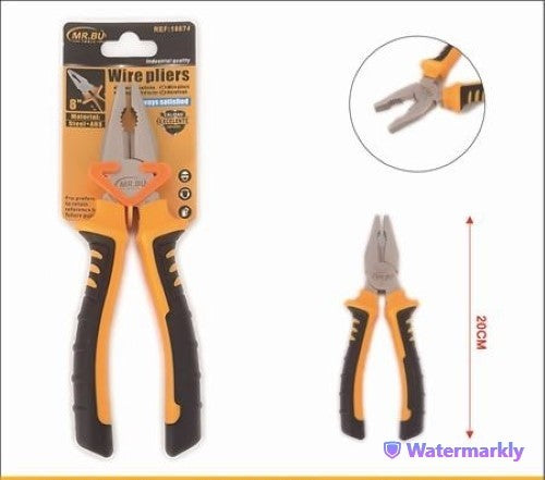 Set of 6 durable 8-inch pliers, expertly designed for gripping, twisting, and cutting materials with comfort and precision.