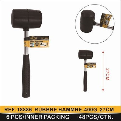 Pack of 6 versatile 400g rubber hammers (27cm) for precision work without damaging surfaces. Ideal for DIY and professional projects.