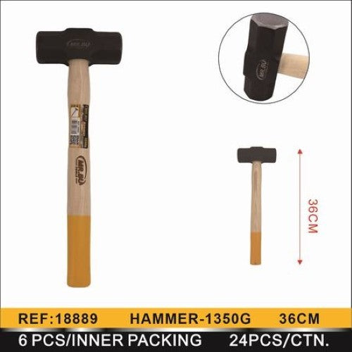 Set of six 1350g, 36cm hammers, ideal for construction and woodworking, featuring a sturdy handle for optimal grip.