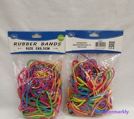 Pack of 6 durable and elastic rubber bands (50*33MM) for efficient organization in home, office, and school tasks.