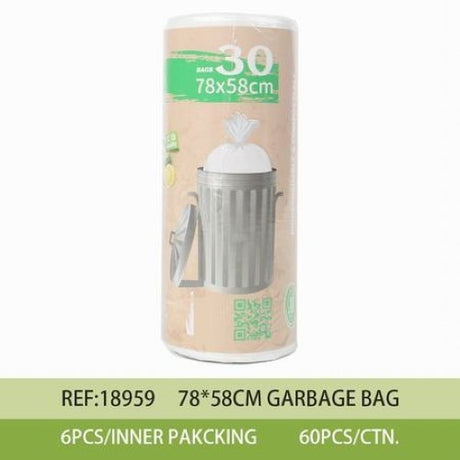 Set of 6 durable eco-friendly rubbish bags (78*58CM, 30PCS each) for effective waste management and easy transport.