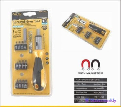 Versatile 11-piece screwdriver set in a sturdy case, featuring various sizes and types for DIY and professional tasks.