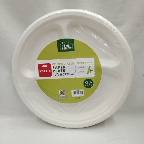 Eco-friendly 10-inch compostable plates, sturdy and biodegradable, perfect for events and gatherings, pack of 120.